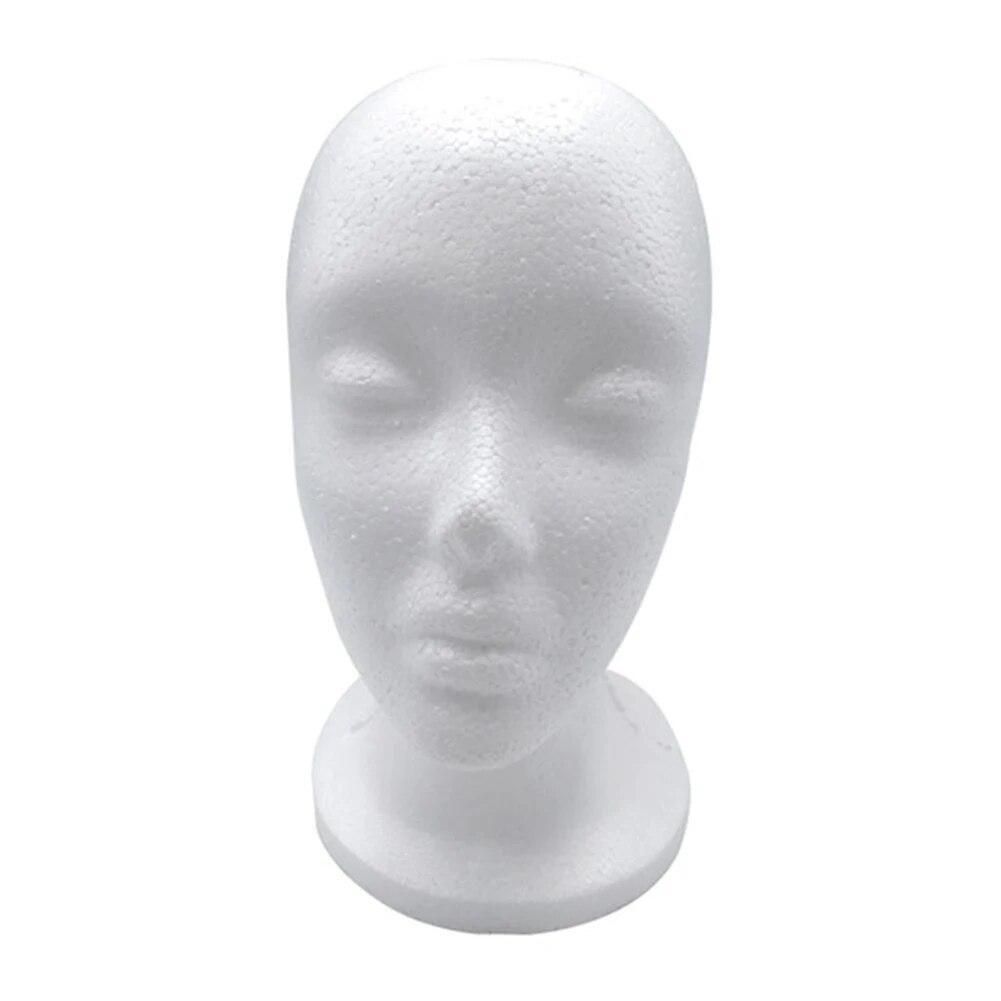 Flocking Female Foam Mannequin Head Model Hat Wig Display Stand Rack White E1j6