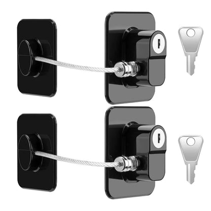 2 Pack Fridge Lock Freezer Lock with 2 Key for Child Safety, for Cabinet Locks