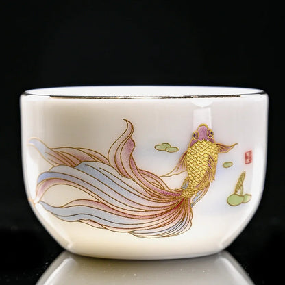 Scalding Sheep Fat Jade White Porcelain Tea Cup Ceramic Tea Cup Master Cup
