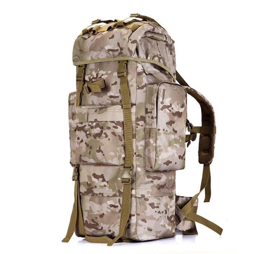 Tactical Black Backpack 70L Climbing Backpacks Oxford Traveling Bags 70*30*23 CM