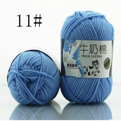 Hot Sale 50g Hand-woven Chunky Yarn Soft Milk Cotton Knitting Baby wool yarn