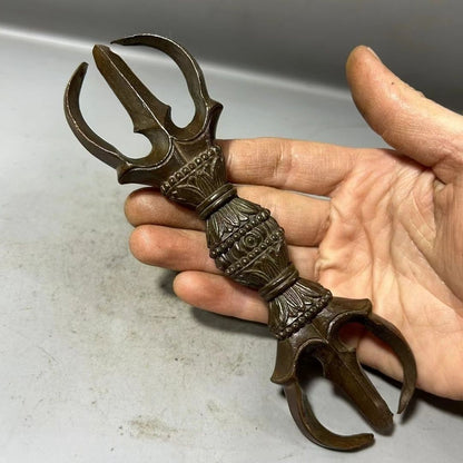 Tibetan Vajra Dorje Ritual Tool Nepalese Four Prong Buddhist Cross Ornament