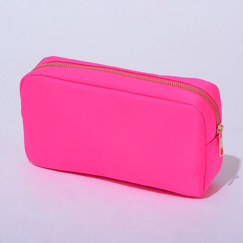 S-XL Embroidery Patch Toiletry Pouch Waterproof Storage Nylon Travel Makeup Bags