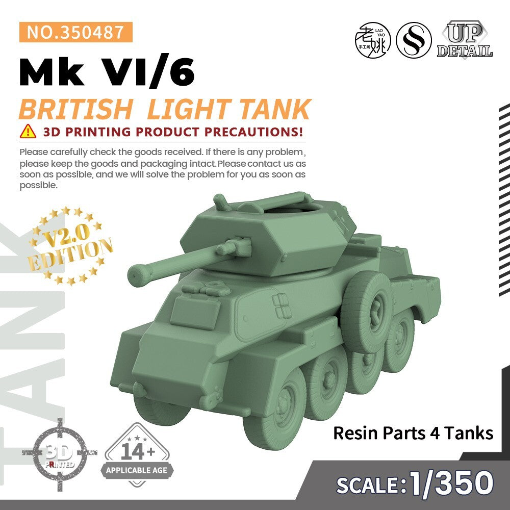 SSMODEL SS487 1/200/350/700 Military Model Kit British Mk VI/6 Light Tank