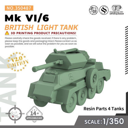 SSMODEL SS487 1/200/350/700 Military Model Kit British Mk VI/6 Light Tank