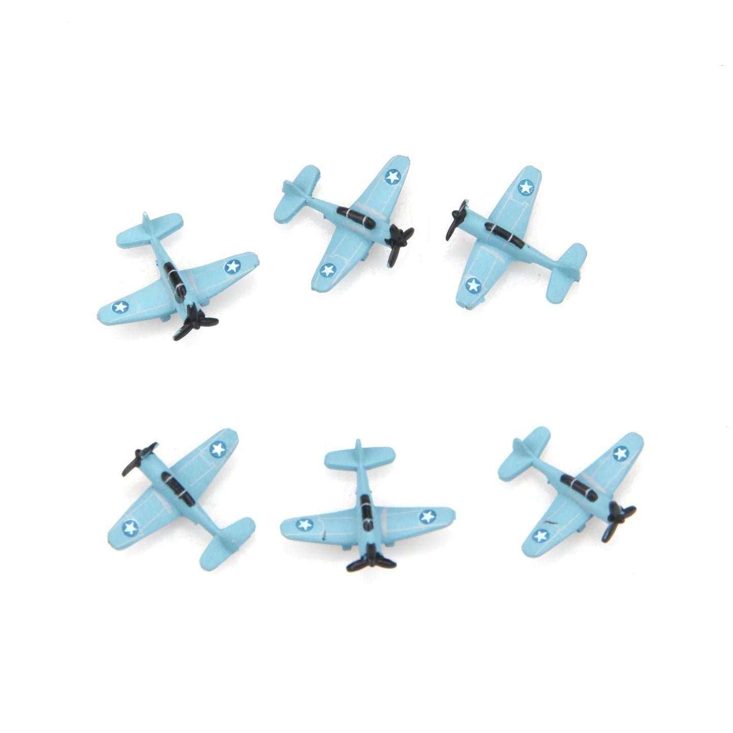 6pcs 1cm 1/1000 US Aircraft Carrier (F4F/SBD/TBD) Plane Model Gift