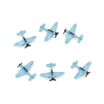 6pcs 1cm 1/1000 US Aircraft Carrier (F4F/SBD/TBD) Plane Model Gift
