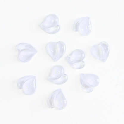 Nail Art Decals 20-100Pcs 3D Heart Charms Clear Acrylic DIY Manicure Accessories