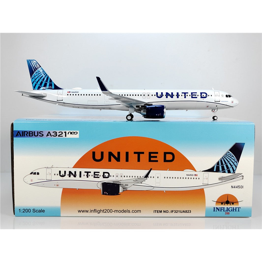 1:200 InFlight United Airbus A321neo Passenger Airplane Diecast Plane Model