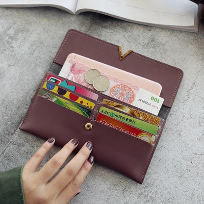 Leather Wallet Hasp Money Bag Zipper Coin Purse Envelope Wallets Clutch Casual