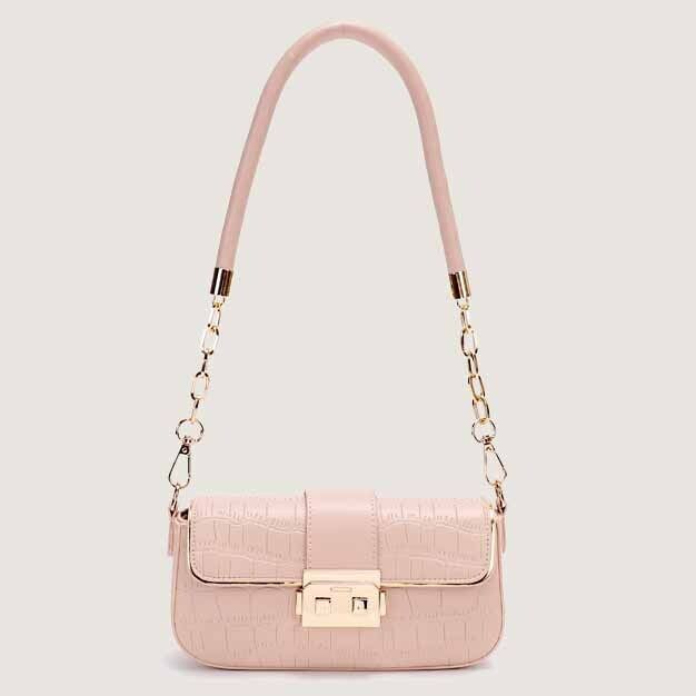 Crocodile Embossed Chain Women'sBag, Desinger Sboulder Bag Small Underarm Bag
