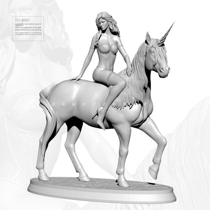 1:24 75mm resin figure model Yenafa, a beautiful woman on horseback Unassembled