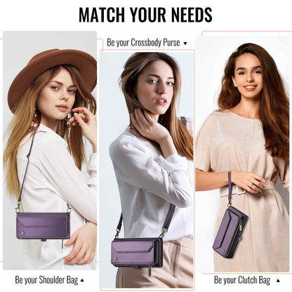 Crossbody for Samsung Galaxy A16 Case Wallet【RFID Blocking】with 10-Card Holder