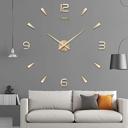 DIY Wall Clocks 27~47in Modern Mirror Number Sticker Living Room Decor Frameless
