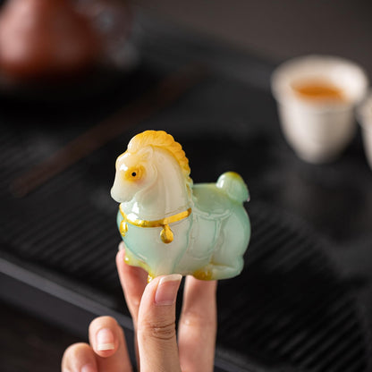 Resin Chinese Color Change Horse Tea Pet 7.7cm 3in Kung Fu Tea Tray Tea Ceremony