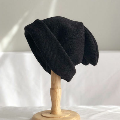 Hats Women Draping Rabbit Ears Rabbit Fur Autumn Winter Knitted Wool Warm Cotton