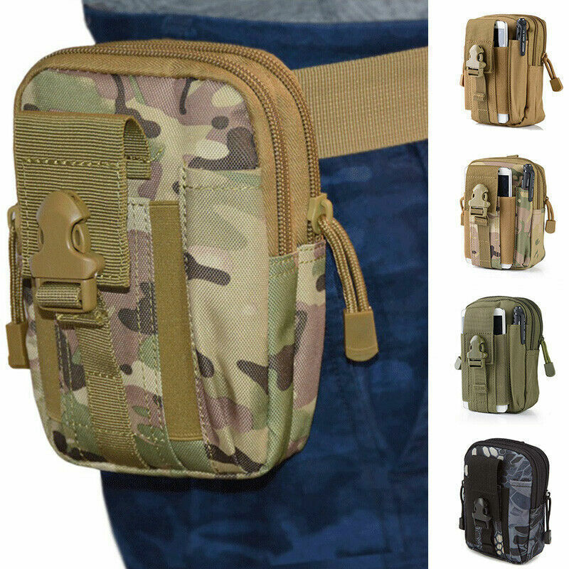 Men Waist Pack Bum Bag Black Pouch Waist Packs Molle Nylon Wallet Travel Tool