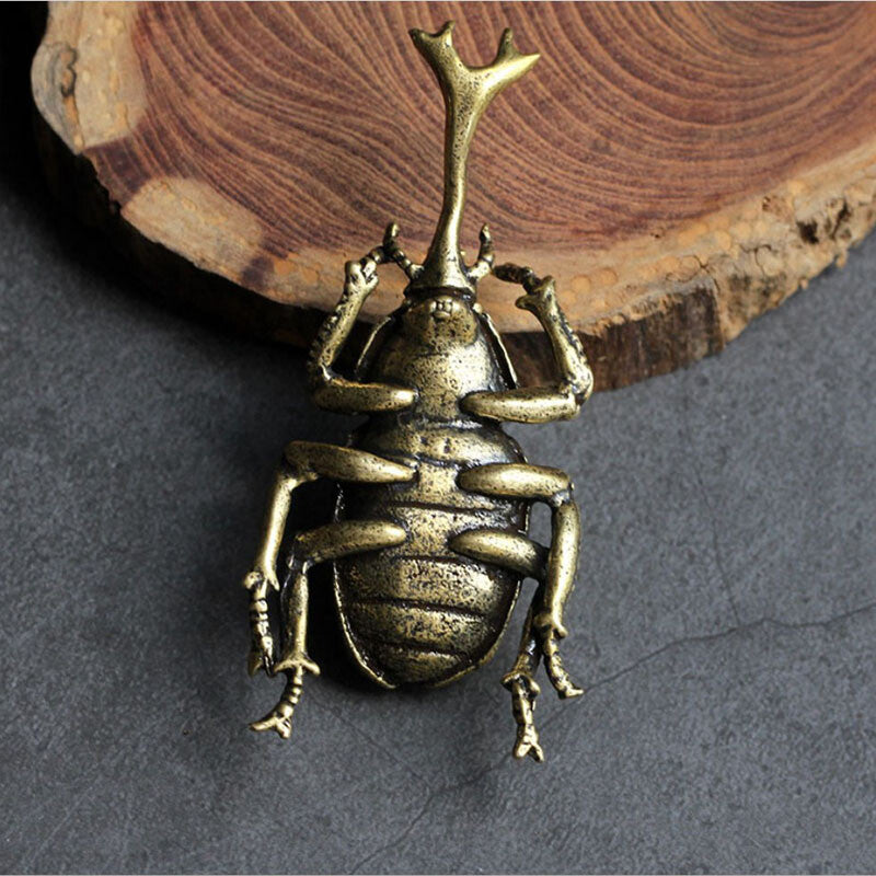 3Pcs/set China Bronze Beetle Statue Figure Tea Pet Tea Tray Decorate Handicraft