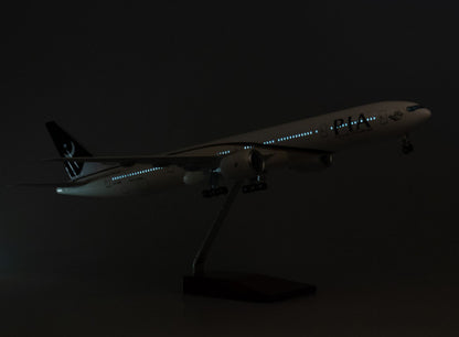 47CM PIA Pakistan BOEING 777-300ER Airplane Led Sound Light Resin Aircraft Model
