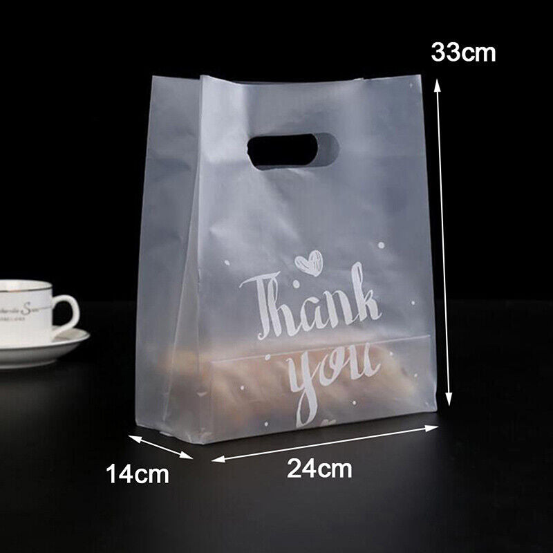 50pcs Thank You Plastic Candy Gift Bags Shopping Bags Wedding Wrapping Bags!