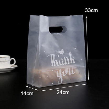 50pcs Thank You Plastic Candy Gift Bags Shopping Bags Wedding Wrapping Bags!