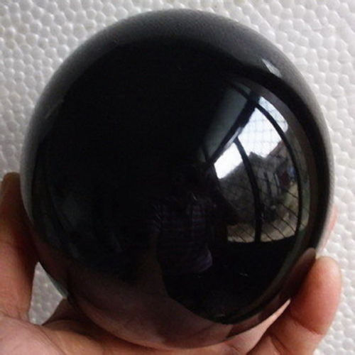 50-100MM Natural Black Obsidian Sphere Large Crystal Ball Healing Stone STAND