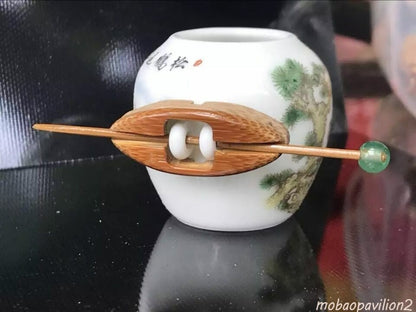 5 Pcs Exquisite Bamboo Bird Cage Cup Holders / Stands / Blocks / Mounts