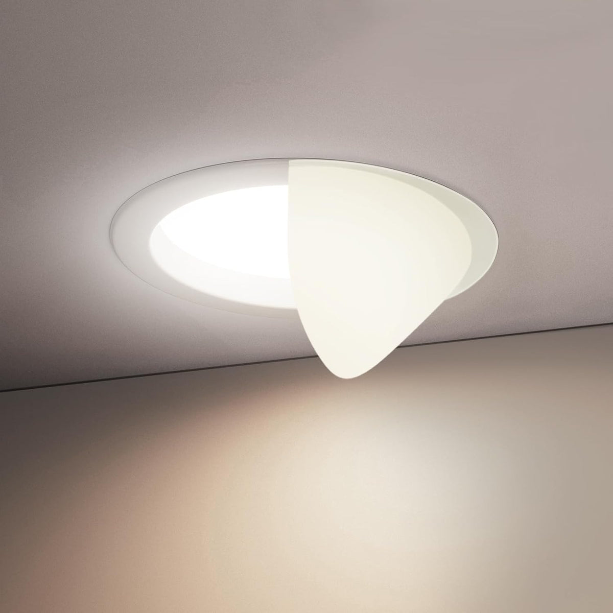 4-Pack Stick-On Half Shades for Recessed Ceiling Lights – Glare Blocker & Light