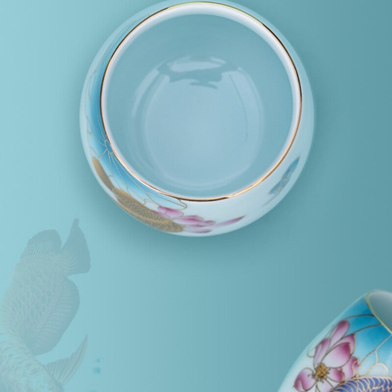 One Pair Tea Cup Porcelain Double Cup Chinese Handmade Celadon Master Cup 150ml
