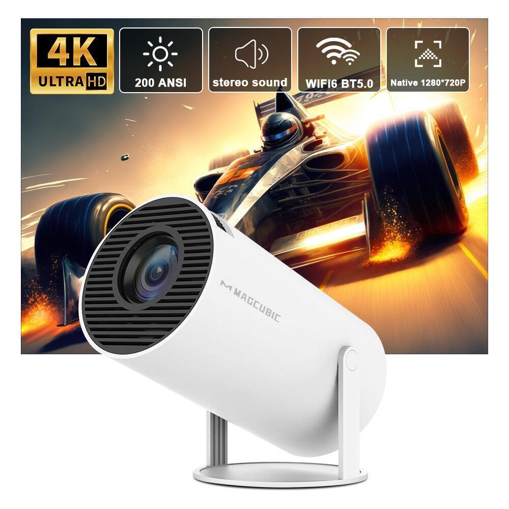 4k Mini Projector. Hy300 Wifi Portable Home Cinema Outdoor Movie Theater bundle
