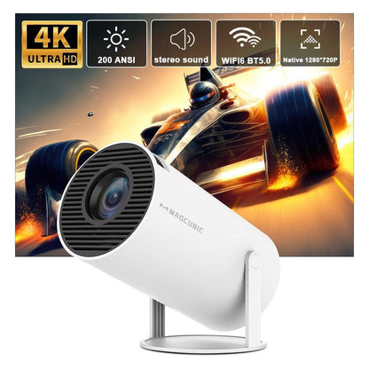 4k Mini Projector. Hy300 Wifi Portable Home Cinema Outdoor Movie Theater bundle