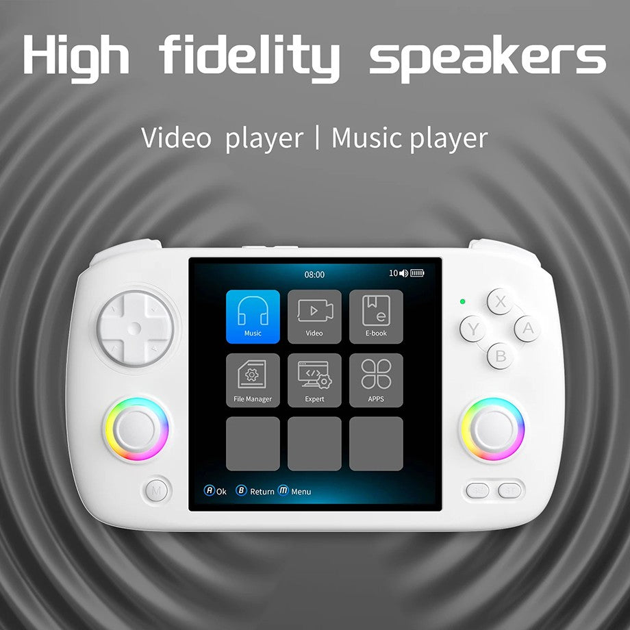 RG CubeXX Black Gray White Anbernic Handheld Game Console 3.95" IPS Linux 64-bit