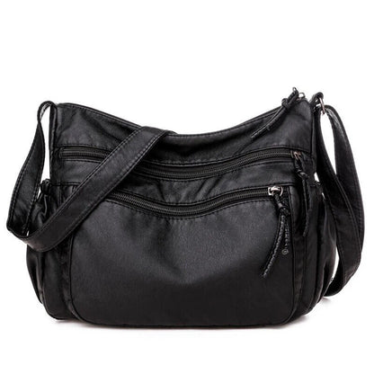 Washed PU Leather Women's Bag Shoulder Straddle Bags Holders