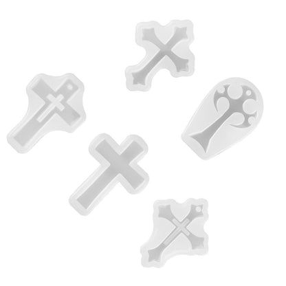 5 IN 1 DIY Silicone Cross Resin Mold Jewelry Epoxy Making Casting Moulding Tool
