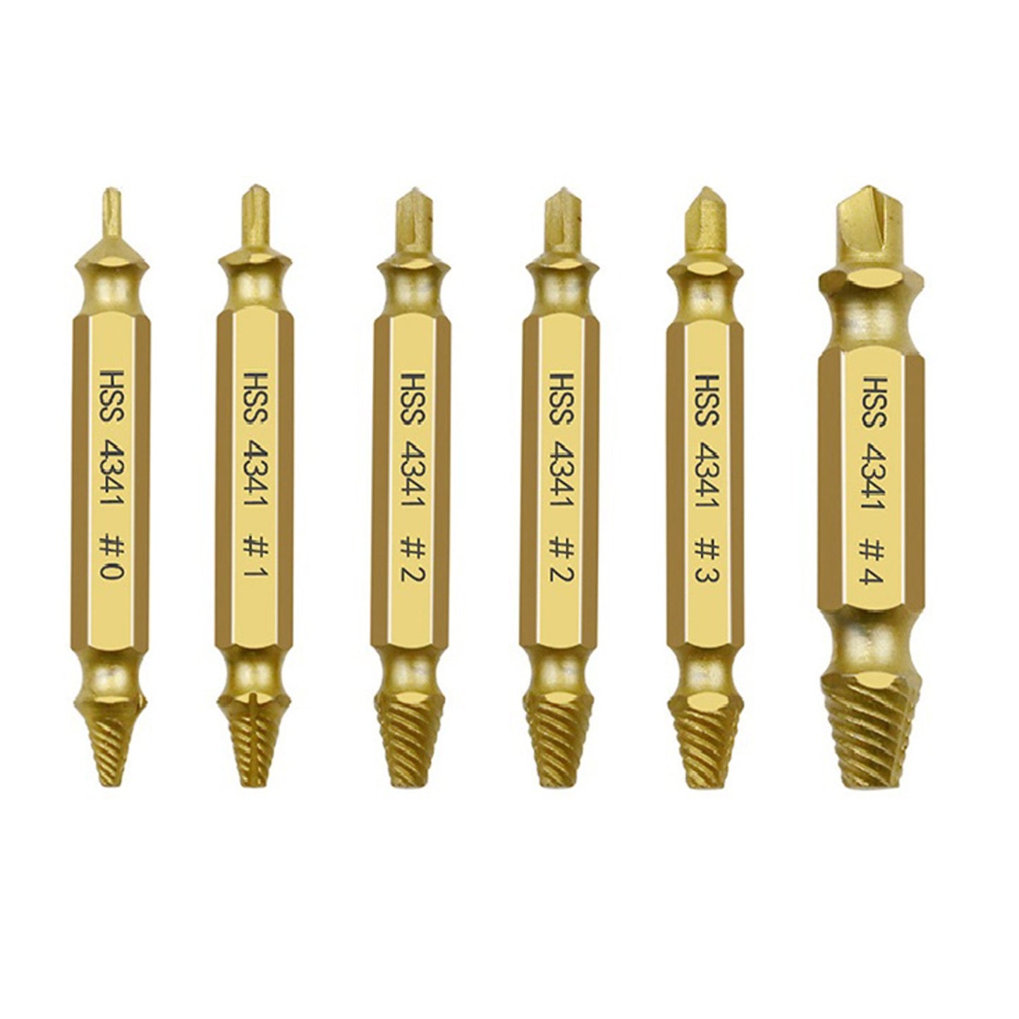 6Pcs Damaged Screw Extractor Drill Bit Stripped Broken Screw Bolt Remover Tool