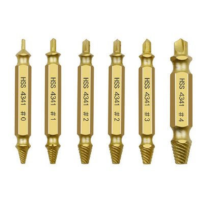 6Pcs Damaged Screw Extractor Drill Bit Stripped Broken Screw Bolt Remover Tool