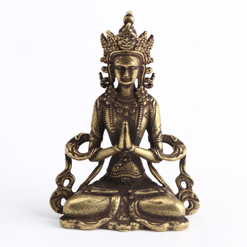 Chinese Collection old Asian Brass guanyin tara godness Exquisite statue