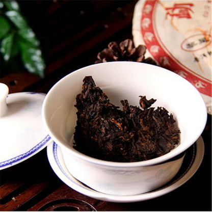 357g Famous Puer Tea Yunnan Specialty Ripe Pu-erh Tea Cake Black Tea Health Care