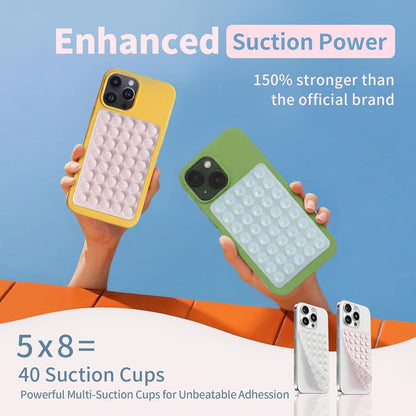 (2 Pack) Silicone Suction Cup Phone Case Mount Double Sided, Sticky Phone Grip w