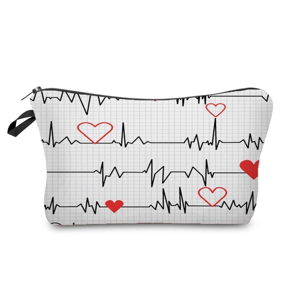 Nurse Pattern Cosmetics Bags Printed Makeup Purse Fashion Toiletry Storage Bags
