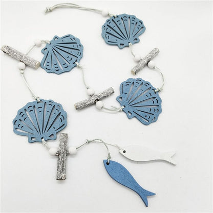 Wall Hanging Wood Mediterranean Starfish Hung Fish Nautical Pendant Studio Props