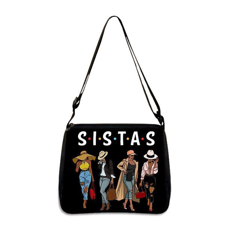 Fashion Forever Sister Print Handbag Tote Shoulder Bag Beach Purse Polyester 1PC