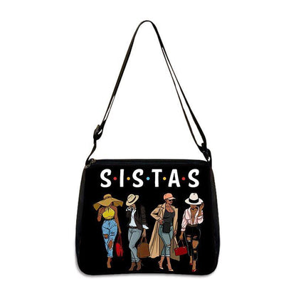 Fashion Forever Sister Print Handbag Tote Shoulder Bag Beach Purse Polyester 1PC