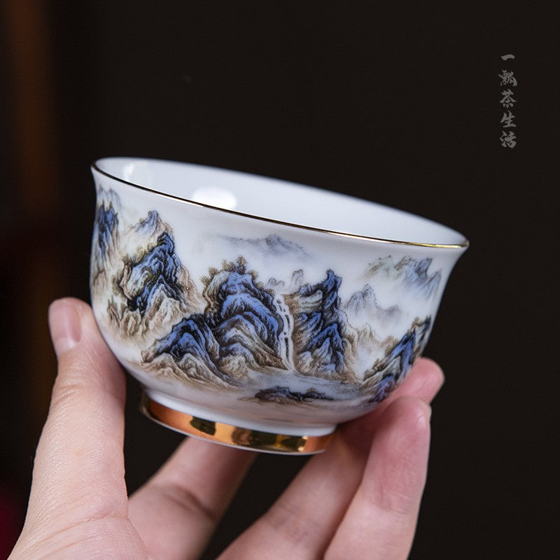 120ml Jingdezhen Ceramics Hand-drawn Master's Cup Teacup Chinese Retro