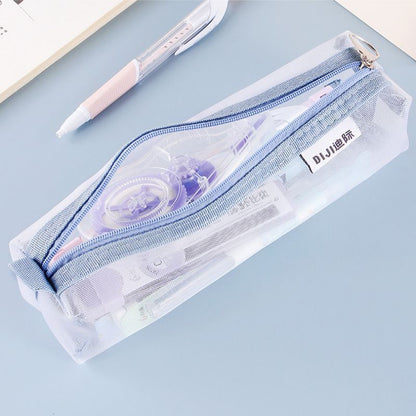 Makeup Pouch Lipstick Brush Storage Bags Transparent Mesh Traveling Cosmetic 1PC