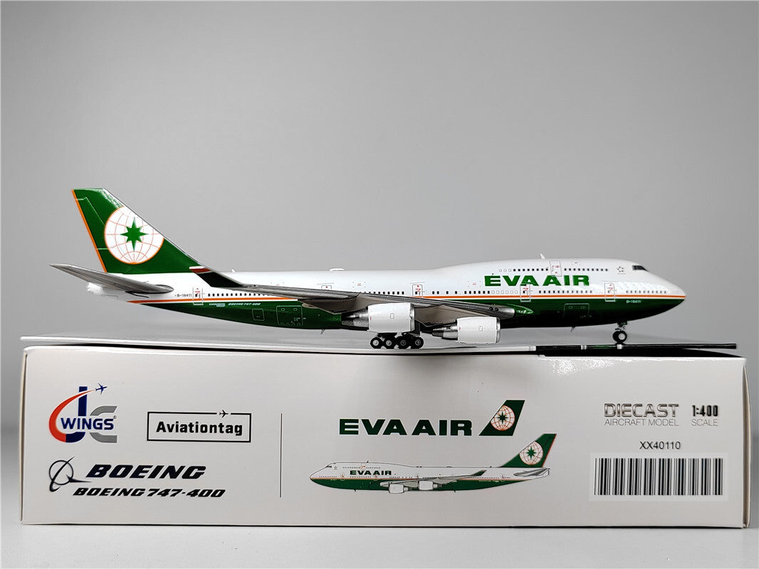 1:400 JC Wings EVA AIR BOEING B747-400 Passenger Airplane Diecast Aircraft Model