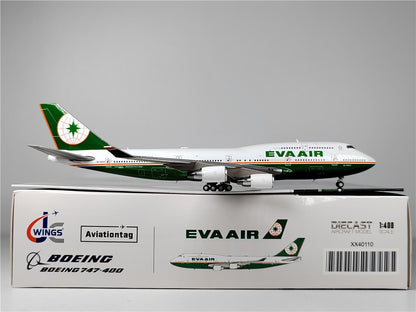 1:400 JC Wings EVA AIR BOEING B747-400 Passenger Airplane Diecast Aircraft Model