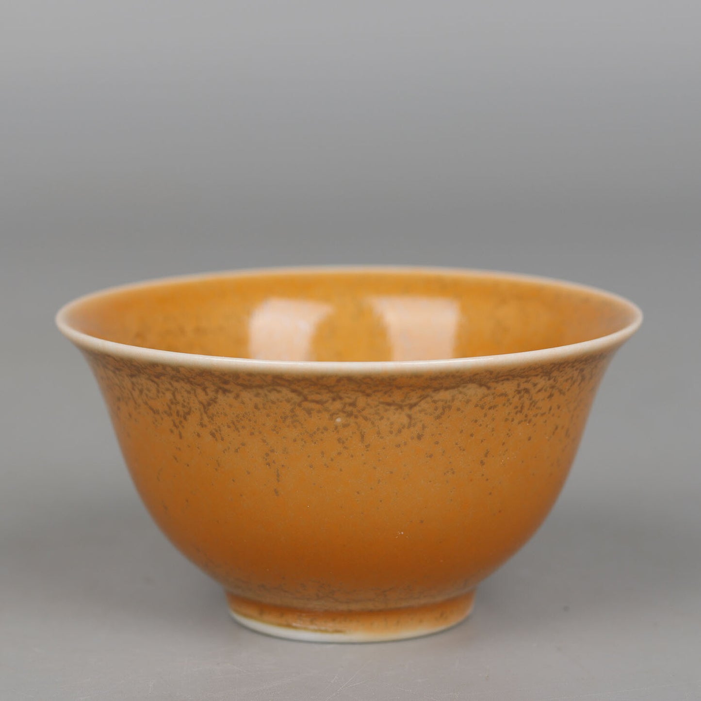3.3" Collection Chineses Qing Porcelain Fambe Yellow Glaze Small Cup