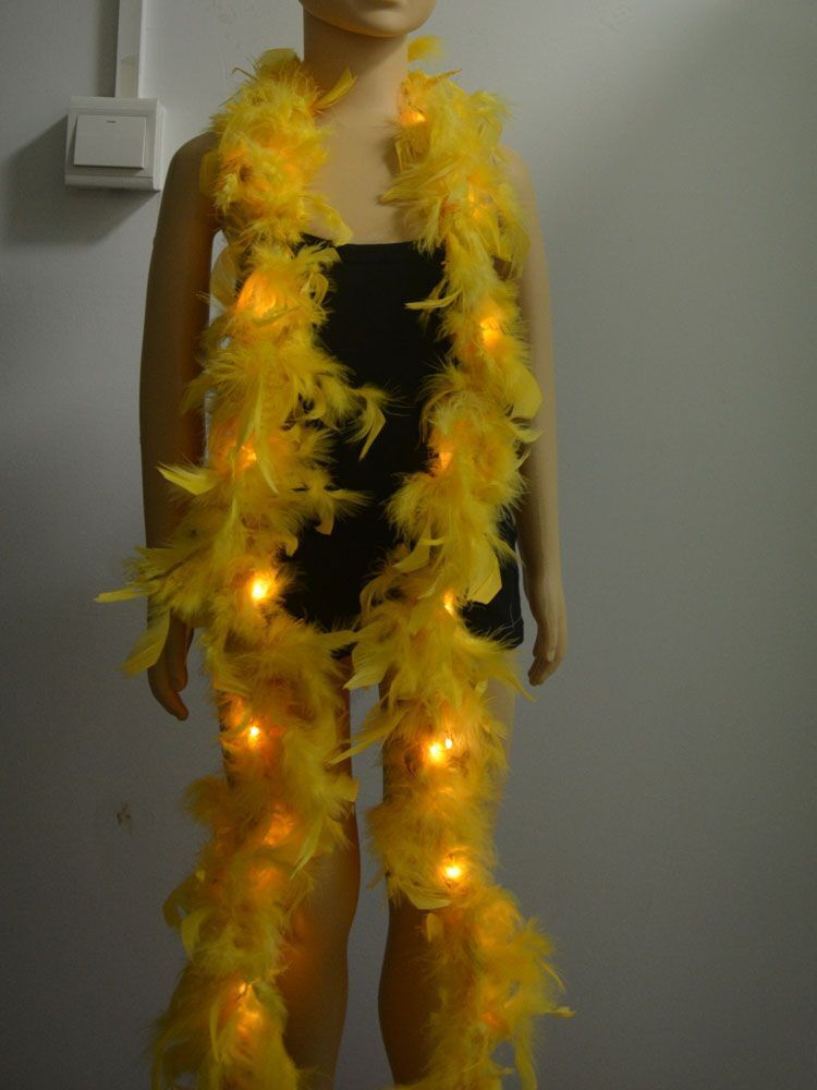 Feather Boa 2M Glowing LED Lights Party Wedding Halloween Costumes Scarf 60g 80g