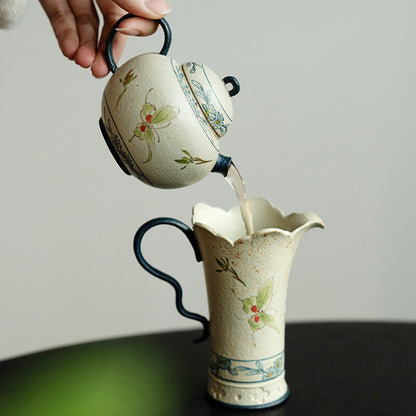 16pcs/lot Ceramic Tea Set Handpainted Craft Tea Pot Cups Pitcher Tureen Holder